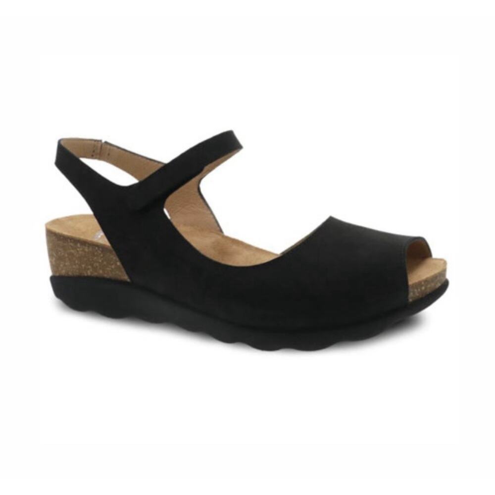 Dansko Women's Marcy Black Milled Nubuck SANDALS SZ 10 (41)